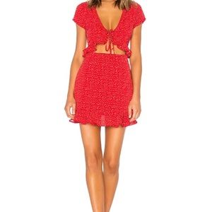 “Mercy Polka Dot Dress in Red” Revolve Super Down size small w/ tags!